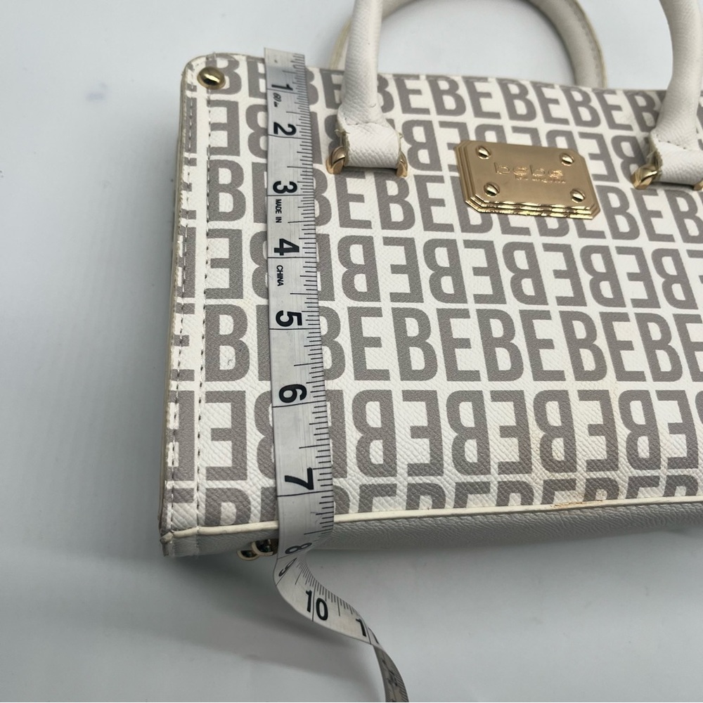 Bebe Women's Faux Leather Purse Handbag Cream Color - Picture 5 of 15